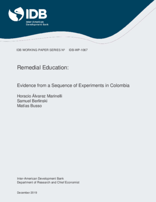 Remedial Education: Evidence from a Sequence of Experiments in Colombia