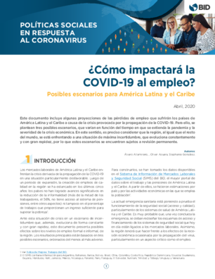 ¿Cómo impactará la COVID-19 al empleo?: Posibles escenarios para América Latina y el Caribe
