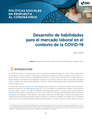 Desarrollo de habilidades para el mercado laboral en el contexto de la COVID-19