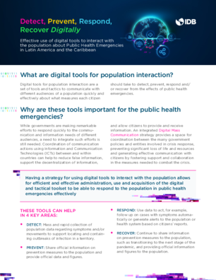 Detect, Prevent, Respond, Recover Digitally: Effective Use of Digital Tools to Interact with The Population about Public Health Emergencies in Latin America and the Caribbean