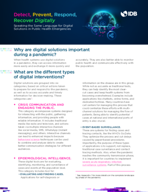 Detect, Prevent, Respond, Recover Digitally: Speaking the Same Language for Digital Solution in Public Health Emergencies