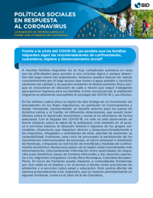 La migración en América Latina y el Caribe ante el impacto del Coronavirus