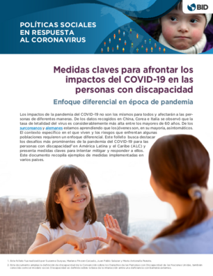 Medidas claves para afrontar los impactos del COVID-19 en las personas con discapacidad: Políticas sociales en respuesta al coronavirus