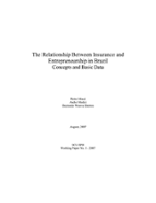 The Relationship Between Insurance and Entrepreneurship in Brazil: Concepts and Basic Data