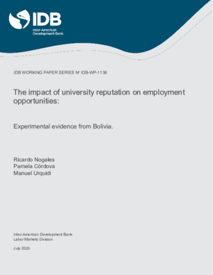 The Impact of University Reputation on Employment Opportunities: Experimental Evidence from Bolivia