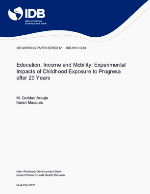 Education, Income and Mobility: Experimental Impacts of Childhood Exposure to Progresa after 20 Years