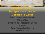 Inclusión social: Perspectivas para el desarrollo local