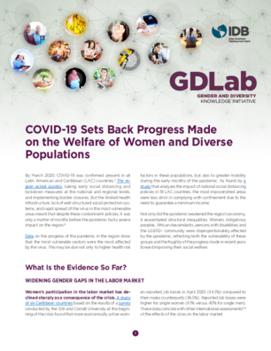 COVID-19 Sets Back Progress Made on the Welfare of Women and Diverse Populations