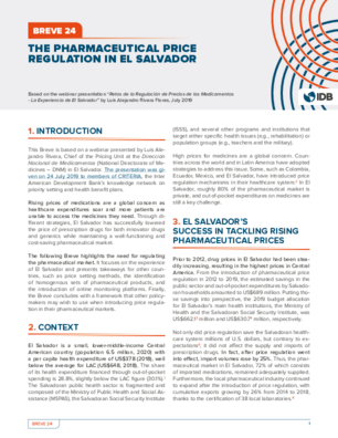 Breve 24. The pharmaceutical price regulation in El Salvador