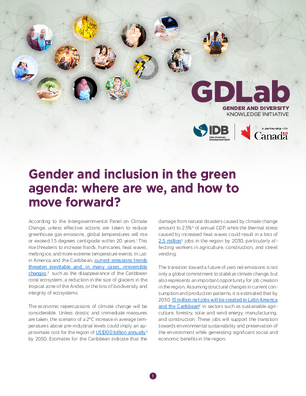 Gender and Inclusion in the Green Agenda: Where Are We and How to Move Forward?