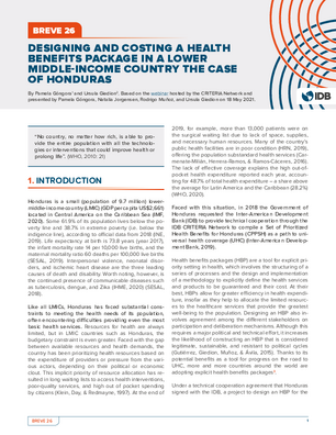 Breve 26. Designing and Costing a Health Benefits Package in a Lower Middle-Income Country the Case of Honduras