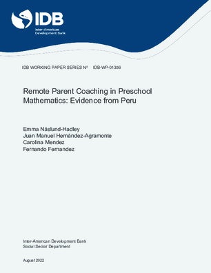 Remote Parent Coaching in Preschool Mathematics: Evidence from Peru