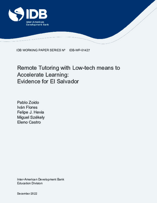 Remote Tutoring with Low-tech Means to Accelerate Learning:  Evidence for El Salvador