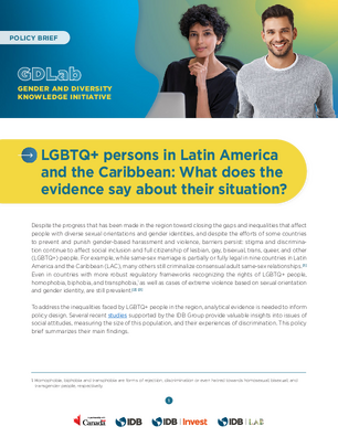 LGBTQ persons in Latin America and the Caribbean: What does the evidence say about their situation?