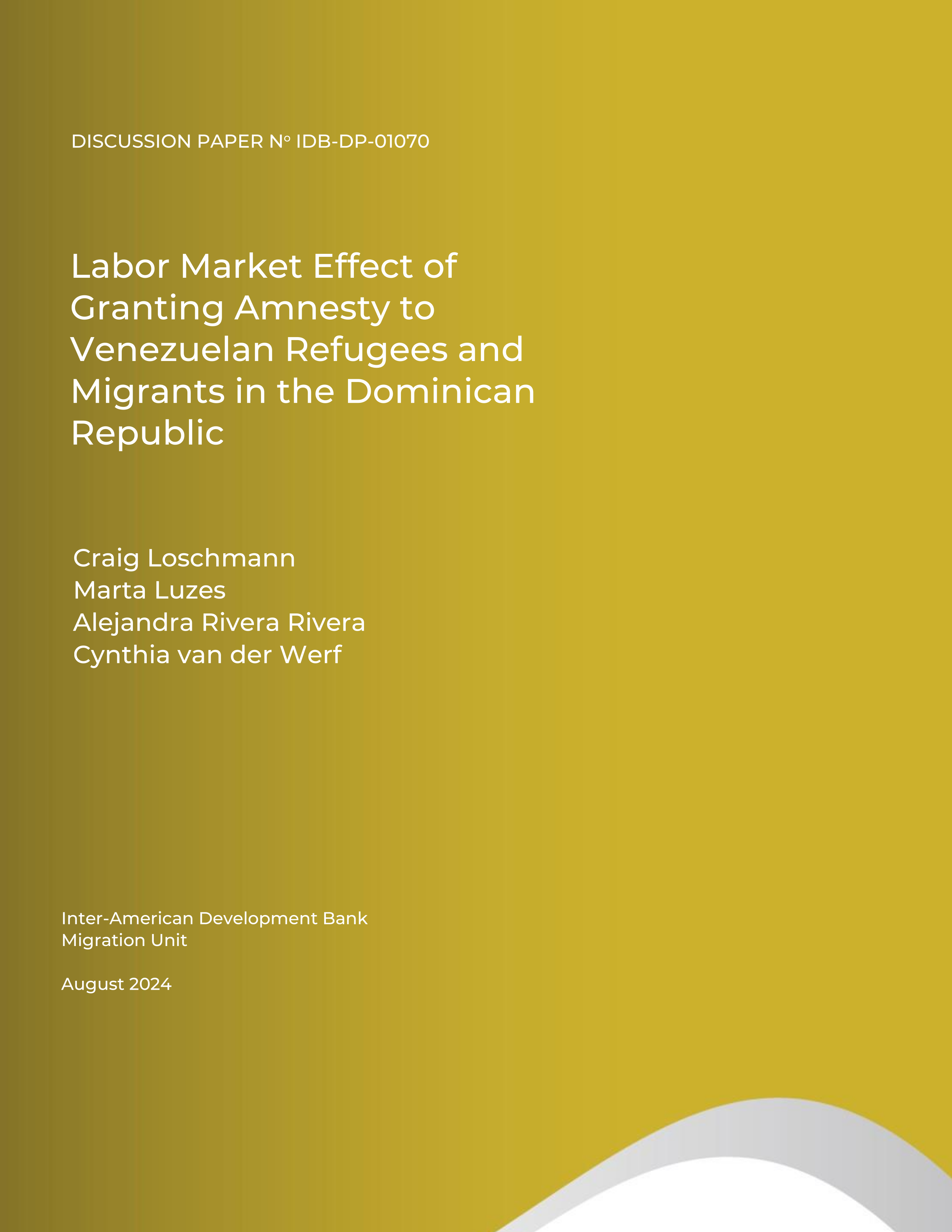 Labor Market Effect of Granting Amnesty to Venezuelan Refugees and Migrants in the Dominican Republic