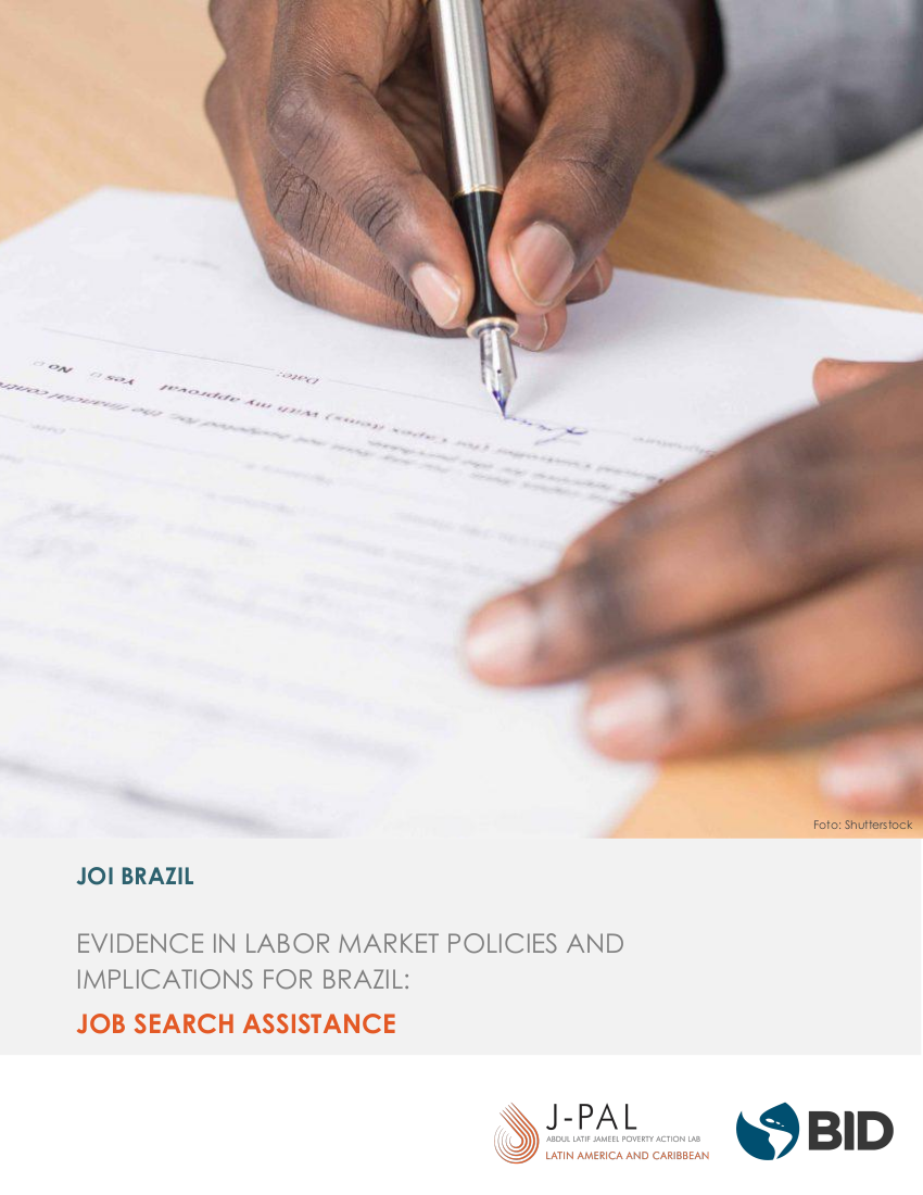 Evidence In Labor Market Policies and Implications for Brazil: Job Search Assistance