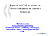 Papel de la OCDE en el área de recursos humanos en ciencia y tecnología
