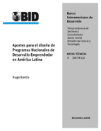Aportes para el diseño de Programas Nacionales de Desarrollo Emprendedor en América Latina