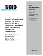 Consulta a tomadores de decisión en políticas públicas de ciencia, tecnología e innovación sobre sus fuentes de información