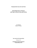 Financial Services for the Poor: Household Survey Sources and Gaps in Borrowing and Saving