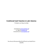 Conditional Cash Transfer Programs in Latin America: Problems and Opportunities