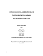 Haitian Diaspora Associations and their Investments in Basic Social Services in Haiti