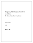 Diasporas, Philanthropy and Hometown Associations: The Central American Experience