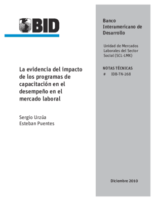 La evidencia del impacto de los programas de capacitación en el desempeño en el mercado laboral