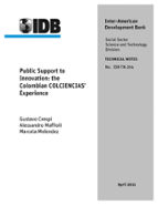 Public Support to Innovation: The Colombian COLCIENCIAS' Experience