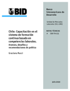 Chile: Capacitación en el sistema de formación continua basado en competencias laborales: Avances, desafíos y recomendaciones de política