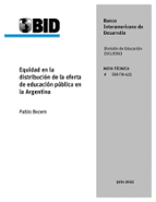 Equidad en la distribución de la oferta de educación pública en Argentina