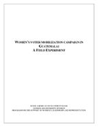 Women's Voter Mobilization Campaign in Guatemala: A Field Experiment