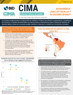 Nota CIMA # 19 Mesoamérica: ¿Son las escuelas y su entorno seguro?