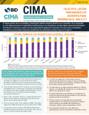 Nota CIMA #18: TALIS 2018: ¿Están preparados los docentes para enseñar en el siglo 21?